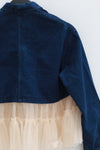 RENAISSANCE Denim patchwork tulle top RNS-KIRI-DLCF Indigo/dusty pink